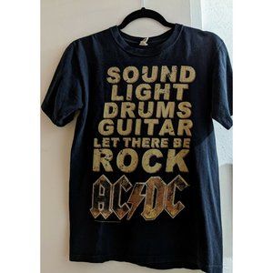 Anvil Black AC/DC Let There Be Rock Graphic Tee Small  Rock Band
